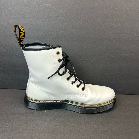 Dr. Martens Zavala Boot Women’s US Size 8 Euro 39 White Leather Combat AW004 - Picture 10 of 11